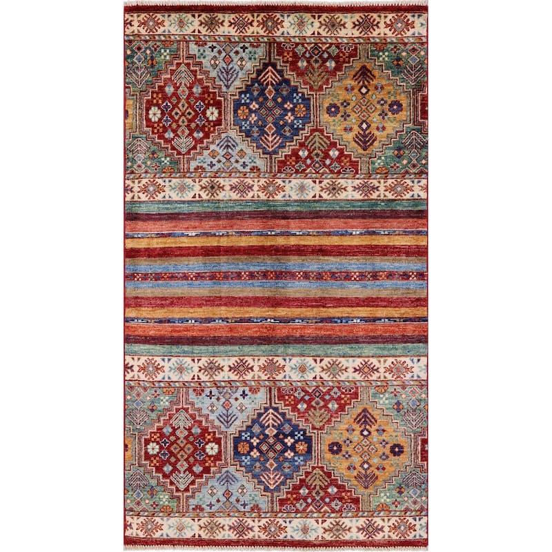 Golden Nile Khorjin Persian Gabbeh Handmade Wool Rug - 3' 0" X 5' 3"
