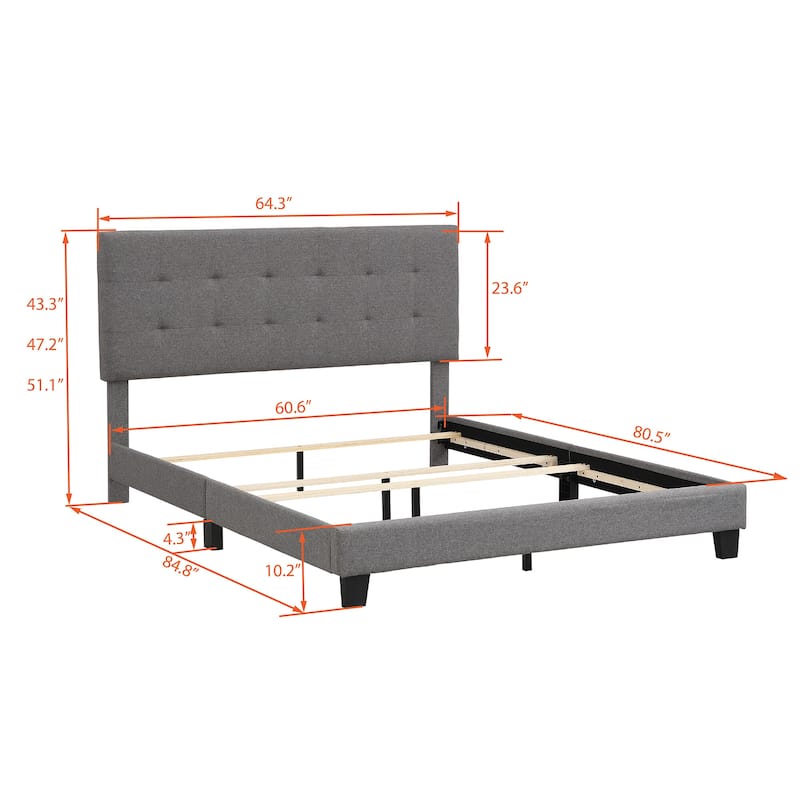 Upholstered Tufted Bed