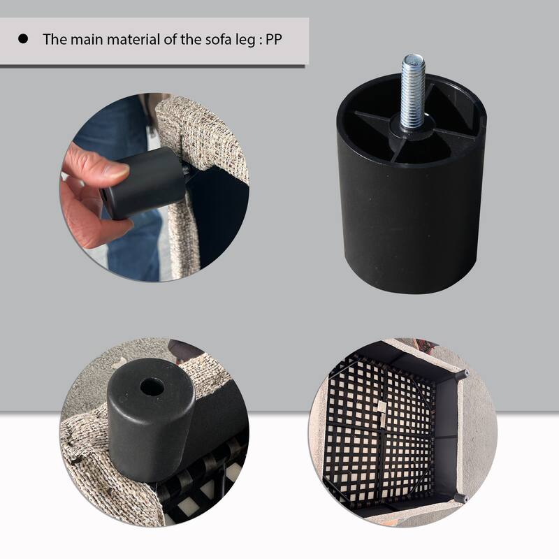 Modular Sofa with Aluminum Structure, Support and Back Cushion Cover-Removable, Fade-resistant, Waterproof Sofa Cover Included