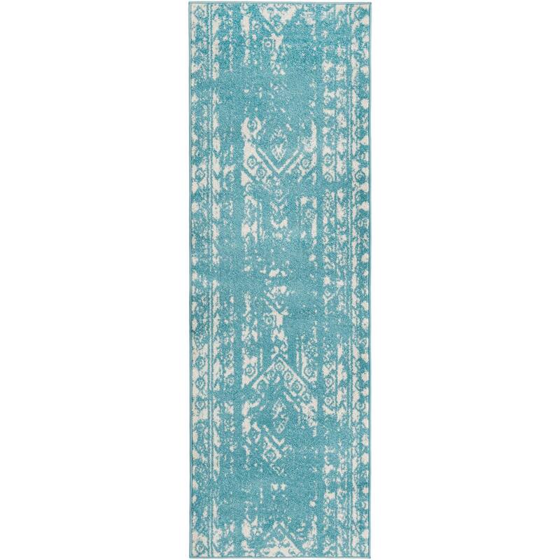 Contemporary Sling Collection Area Rug - 2'7"x8' - Light Blue