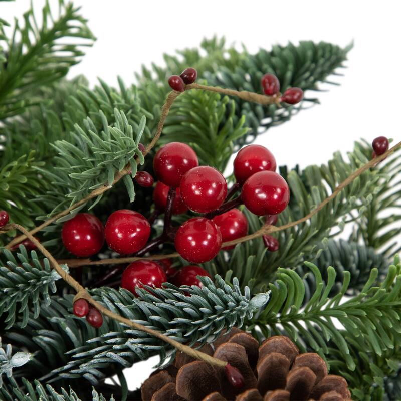 30'' Red Berries and Pine Cones Christmas Wreath Unlit - 30'