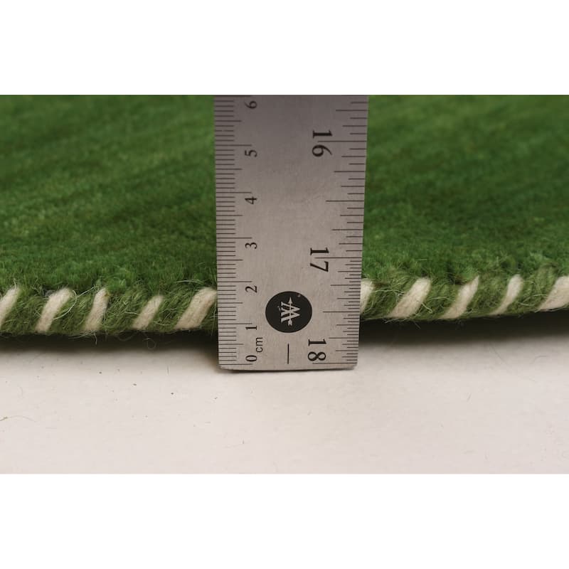 Kashkuli Gabbeh Green Rug 4'11" x 4'11" - 4'11 x 4'11