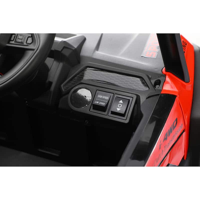 12V Kids Electric Ride On UTV Car with Remote Control, Battery Powered Toy Vehicle with Seat Belt & LED Lights, Ages 3-6