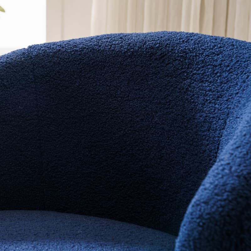 Teddy Fabric Swivel Accent Barrel Chair With Powder Coating Metal Ring