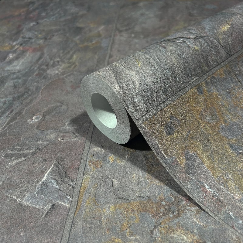 Galerie Wallcoverings Bricks and More Collection Stone Tile Matte Finish Vinyl on Non-woven Wallpaper Roll