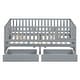 preview thumbnail 111 of 118, Wood Cribs Convertible Toddler Bed with Fence Guardrails and 2 Drawers Split into Independent Floor Bed and Daybed Slat Support
