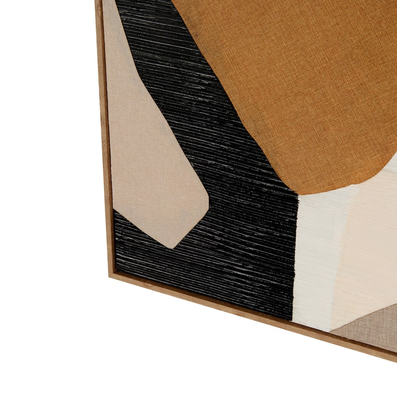 Wooden Geometric Abstract Overlapping Circle Wall Art with Cream Accents - Brown - Roche River Decor