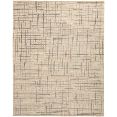 Randolfe Handmade High-Low Textured Tan/Silver Gray Area Rug