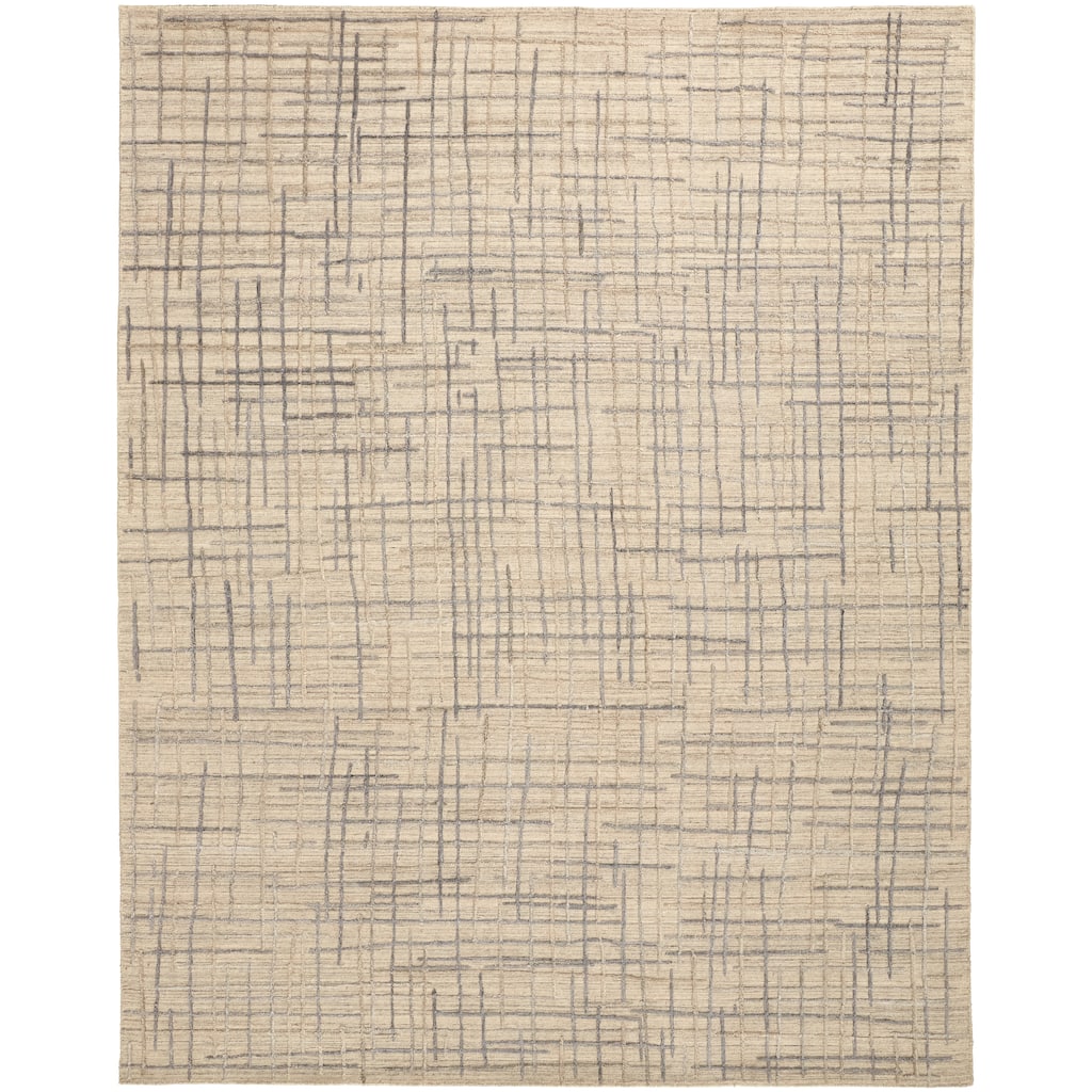 Randolfe Handmade High-Low Textured Tan/Silver Gray Area Rug