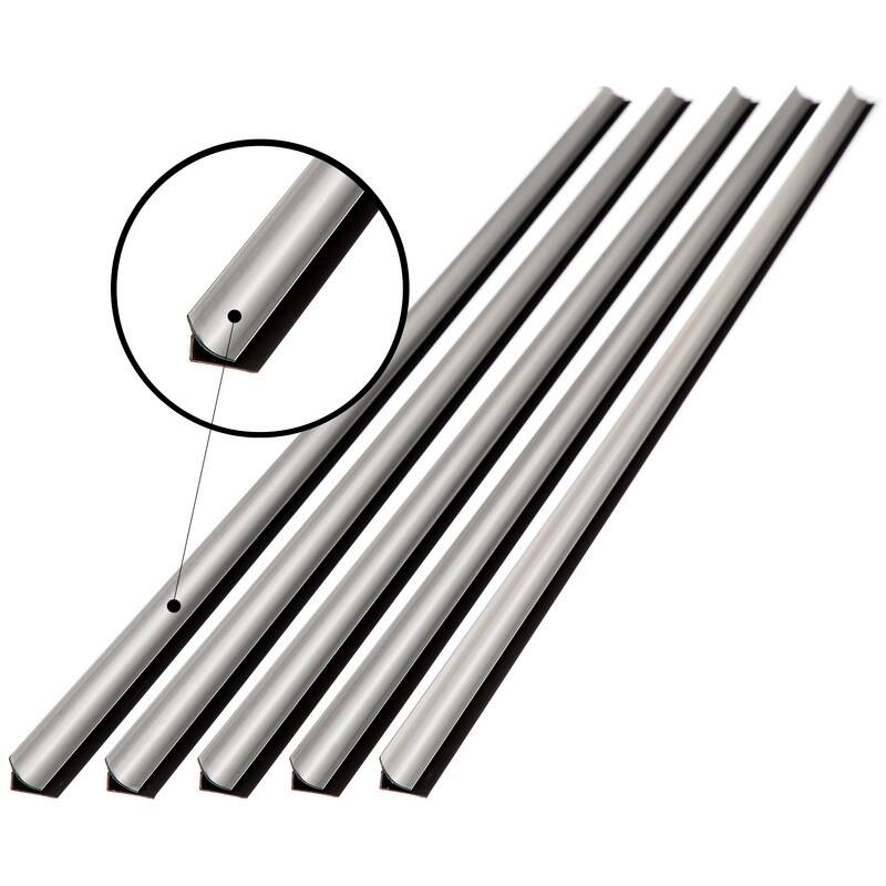 FASÄDE 47 in. Decorative Vinyl Large Profile Inside Corner Trim Brushed Aluminum (5 Pack) - 5 Pack