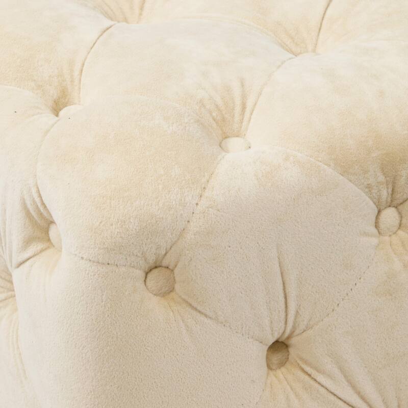 Velvet Upholstered Ottoman,Exquisite Small End Table,Soft Foot Stool,Dressing Makeup Chair,Seat for Living Room
