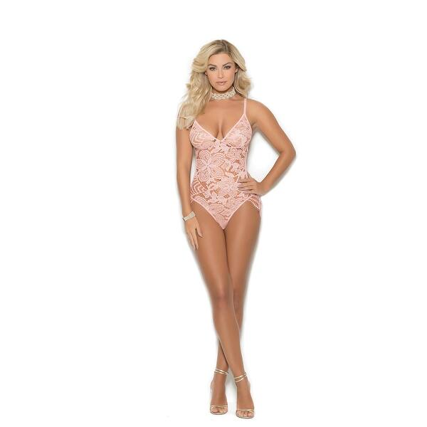 Shop Lace Teddy With Adjustable Straps And Hook And Eye Back Closure Eyelash Lace Side Detail Color Dusty Rose Size M Free Shipping On Orders Over 45 Overstock 22714151