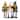 60" Lifesize Porch Sitting Halloween Ghost, Witch Jack O Lantern Figures, Set of 3