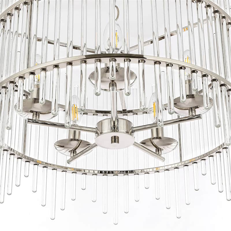 Mordern Glass Rod Chandelier With 5 Light
