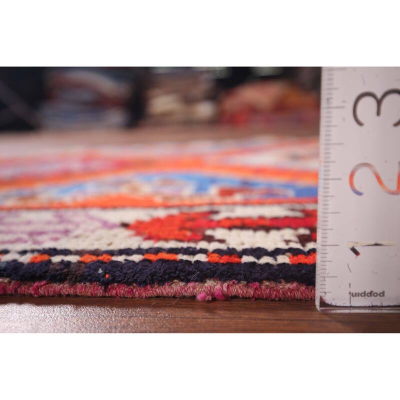 Orange Tribal Anatolian Oriental Runner Rug Handmade Silk Carpet - 3'0"x 13'3"