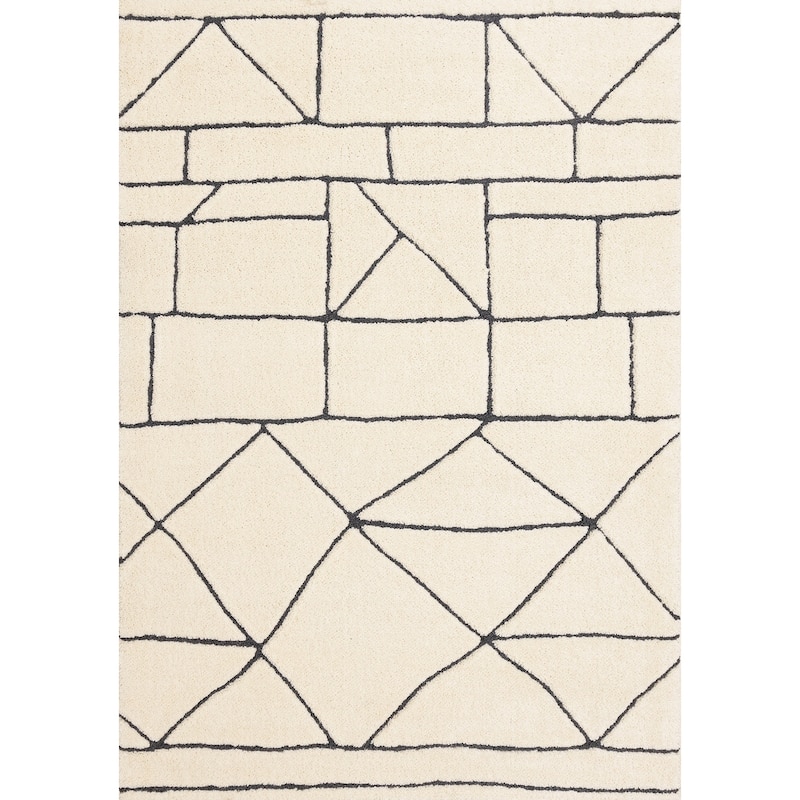 HomeRoots Geometric Modern Rectangle Area Rug - 5' X 8'