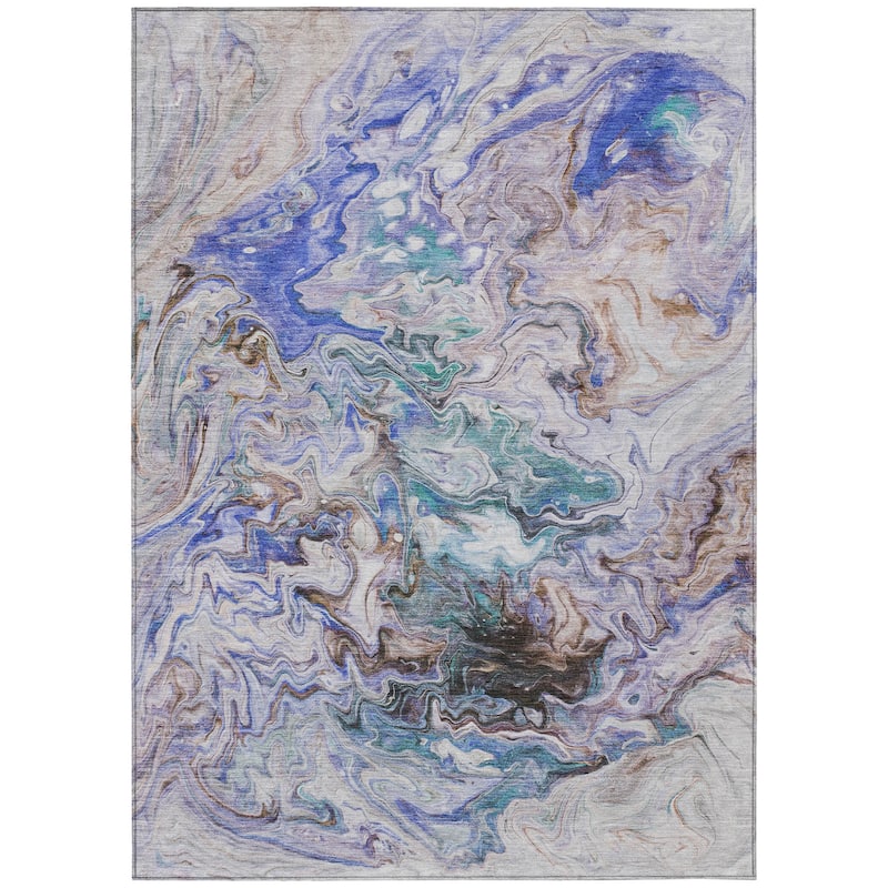 Machine Washable Indoor/ Outdoor Chantille Abstract Contempoary Rug