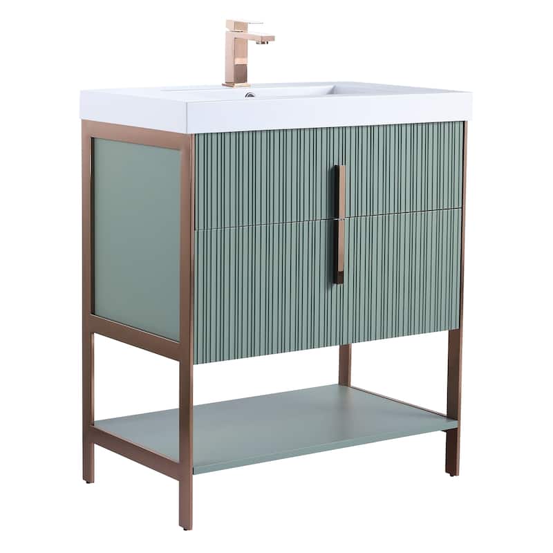 Fine Fixtures Serenity Modern Bathroom Vanity with White Gel Acrylic Top