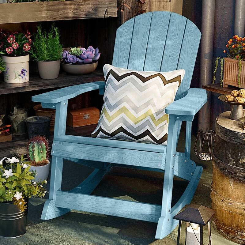 WINSOON HIPS All Weather Outdoor Indoor Oversized Rocking Chair,Adirondack Rocking Chair Set of 4