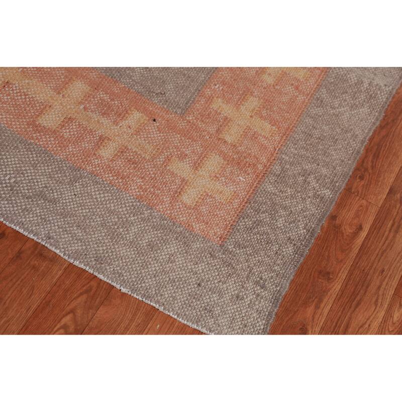 Hand Woven Oriental 100% Jute Carpet Southwestern Modern Brown Kilim Area Rug - 10' 10'' X 9' 6''