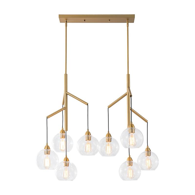 Modern Cluster Glass Bubble Dual Pendant Island Chandelier