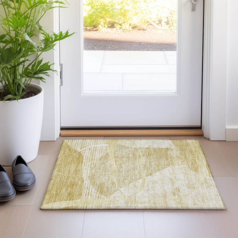 Machine Washable Indoor/ Outdoor Chantille Abstract Modern Rug