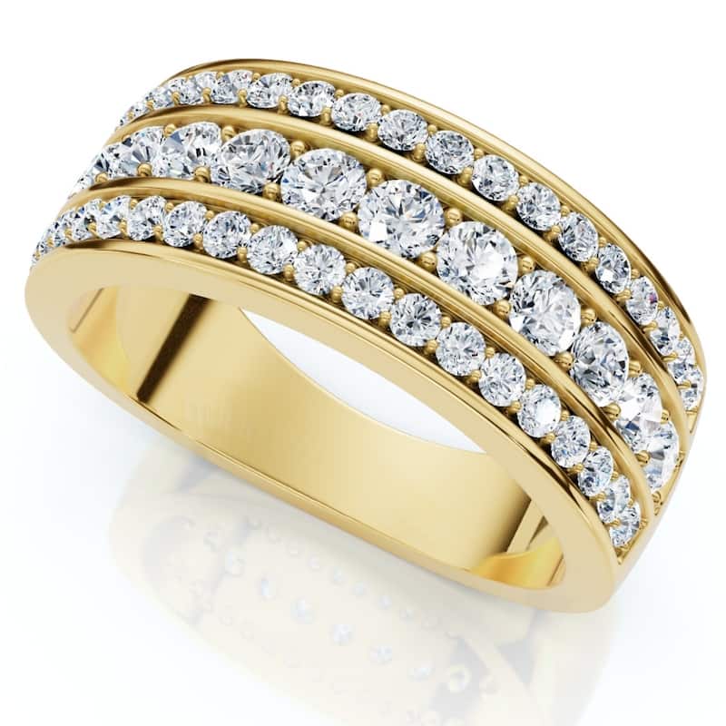 1Ct Men's Diamond Wedding Anniversary Ring Gold Lab Grown