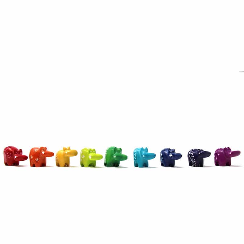 Tiny Hippos Soapstone Sculptures - Assorted Pack of 5 Colors