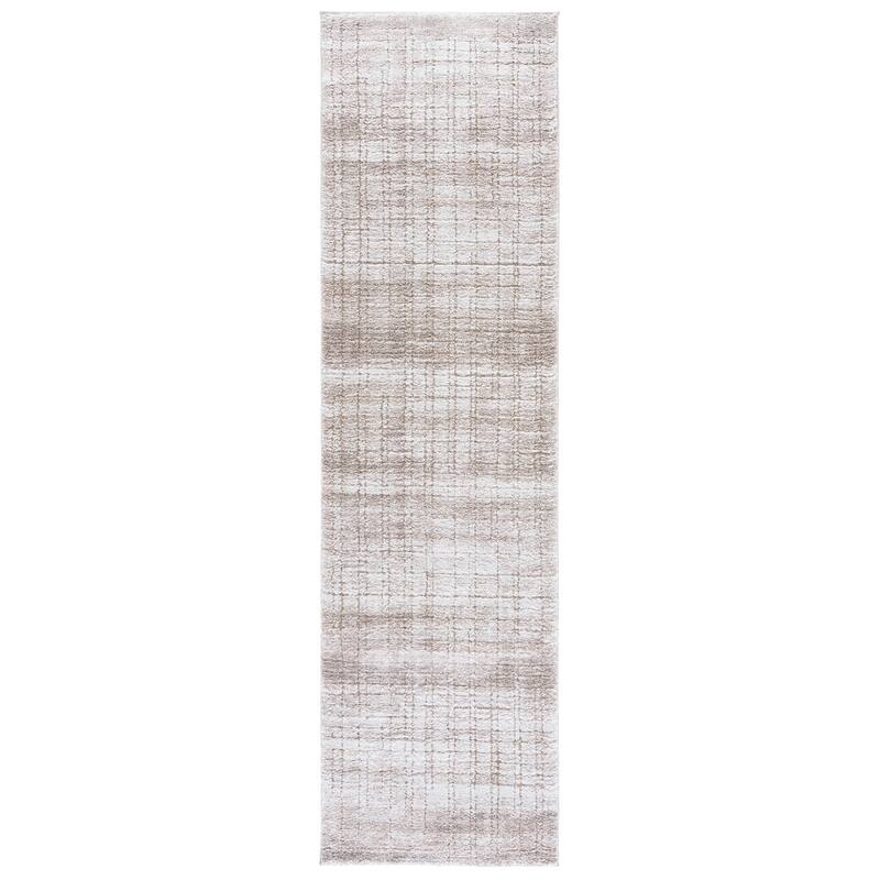 SAFAVIEH Northport Natasa Rug - 2'3" x 8' Runner - Taupe/Ivory