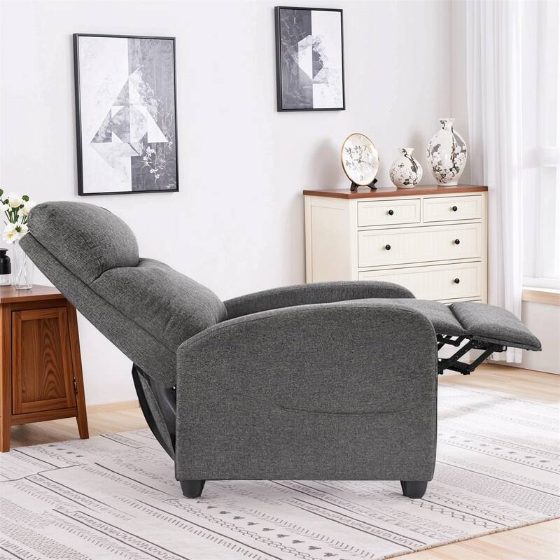 Recliner Chair for Living Room - Massage PU Leather Recliner Sofa with Lumbar Support, Home Theater Seating