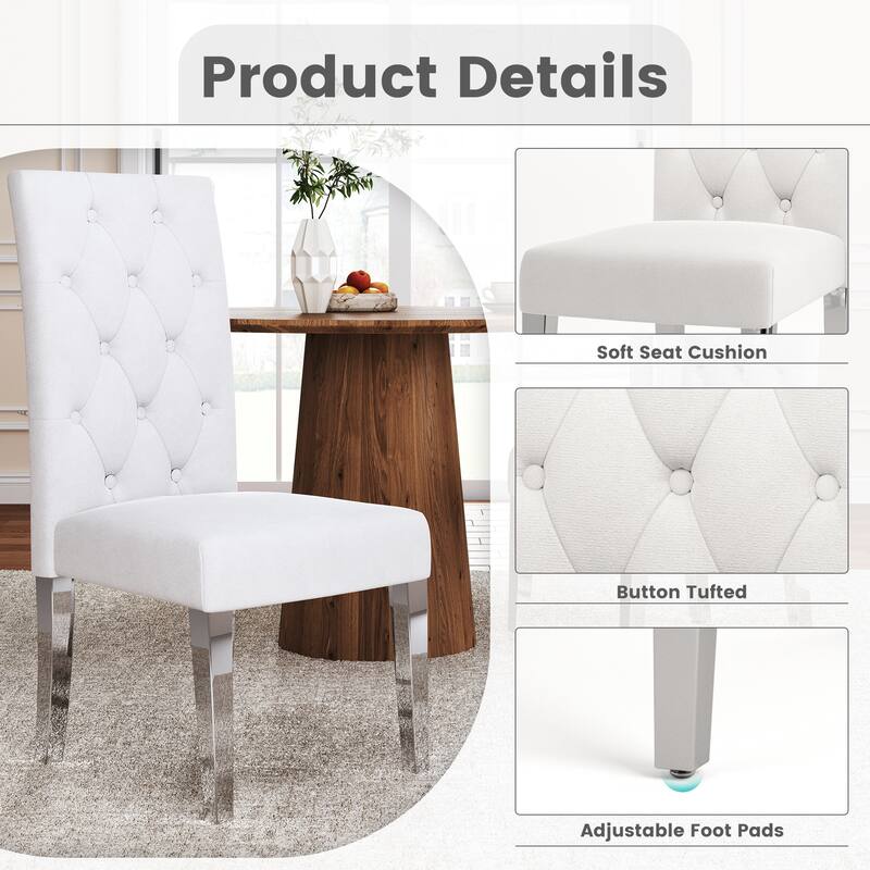 Modern Velvet Upholstery Dining Chair for Kitchen (Set of 2)
