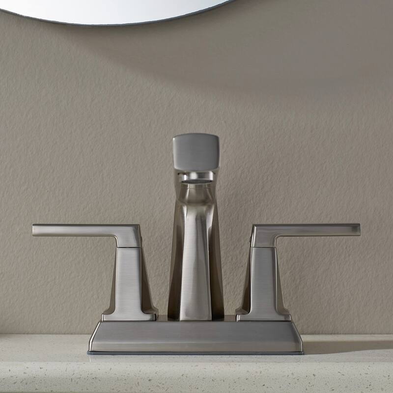 ALPHAUCET Centerset Two-Handle Pull-Out Sprayer Bathroom Faucet