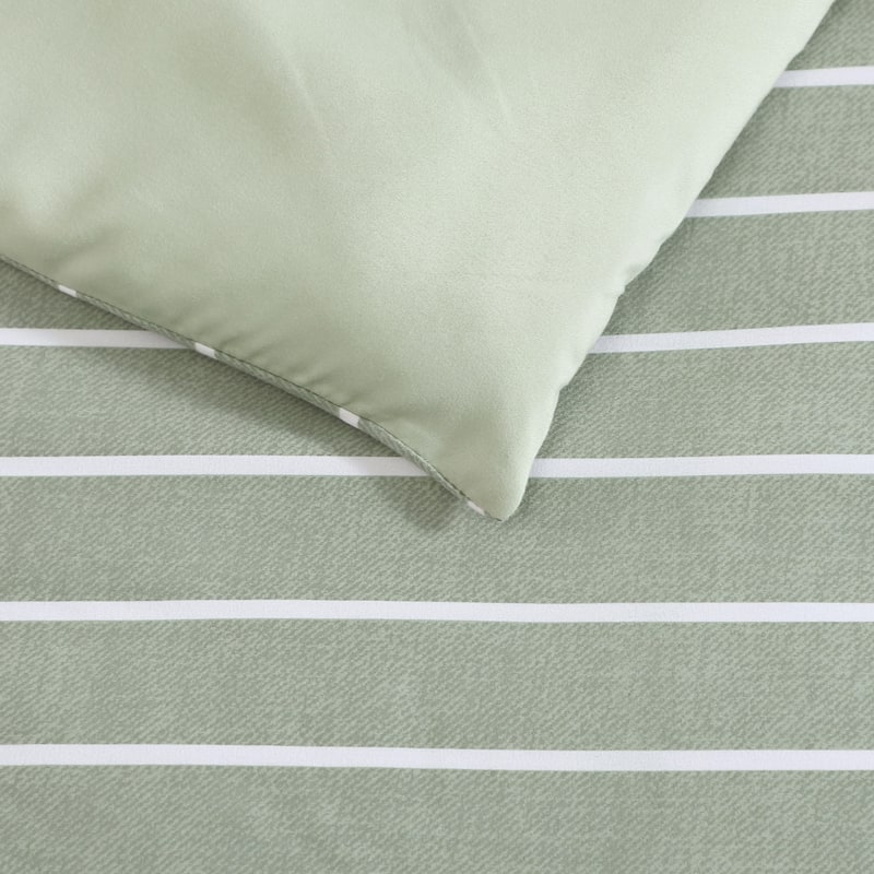 Nautica Park Stripe Reversible Green Comforter Set