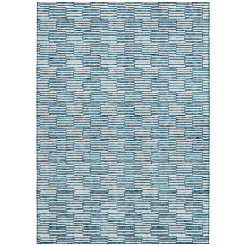 HomeRoots Geometric Transitional Rectangle Outdoor Rug