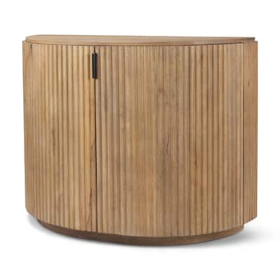 Terra Light Brown Solid Wood Accent Cabinet