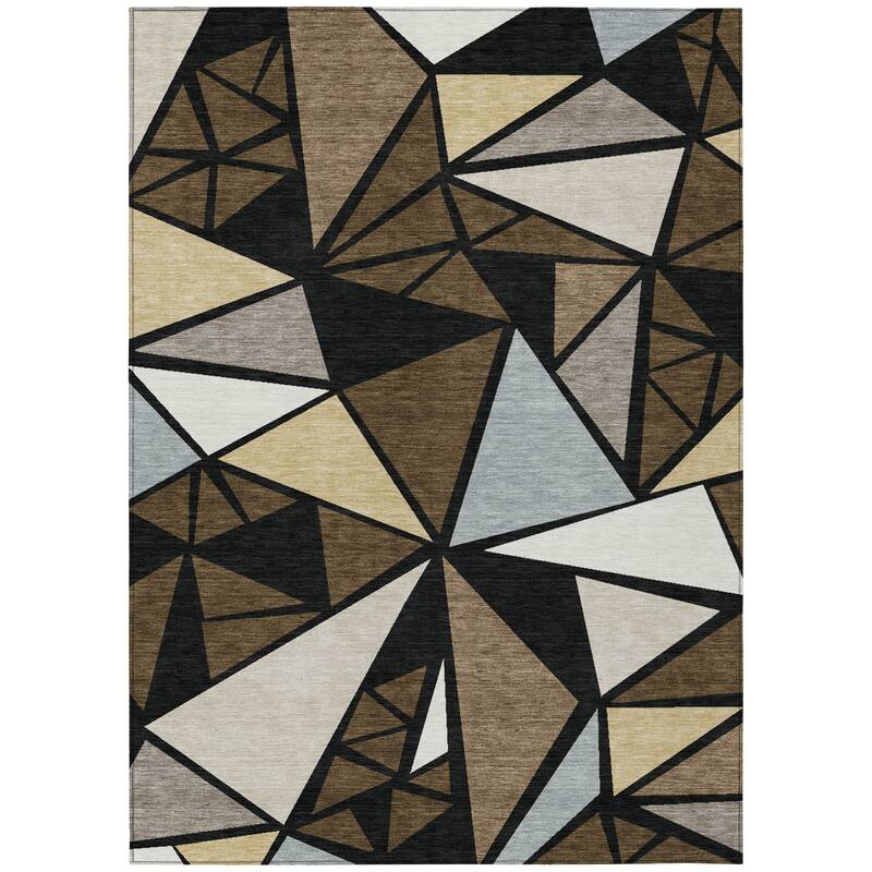 HomeRoots Geometric Transitional Rectangle Outdoor Rug