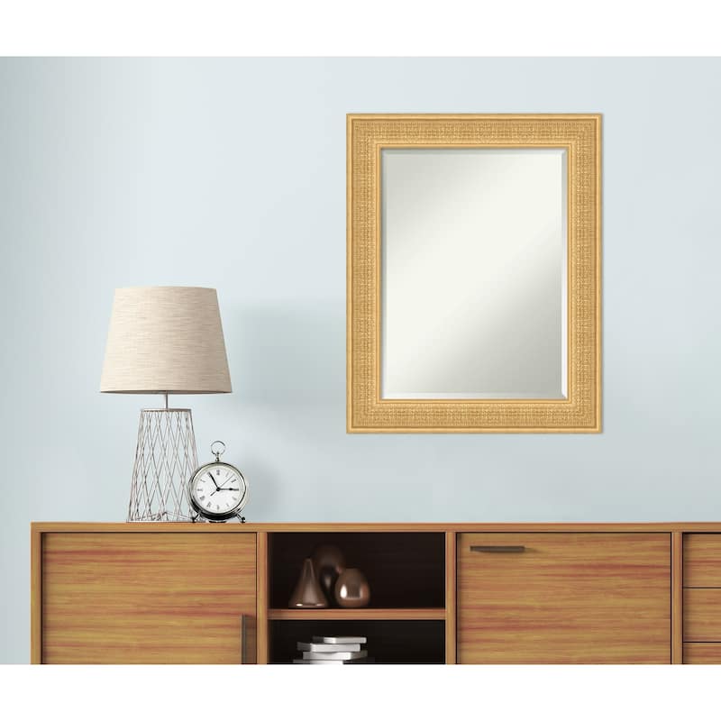 Trellis Beveled Wood Framed Wall Mirror - Trellis Gold