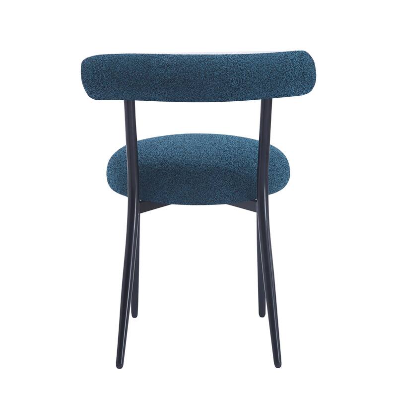 Open Back Upholstered Dining Chair Set of 2 Modern Kitchen Chairs with Metal, Fabric Dining Room Chairs for Living Room