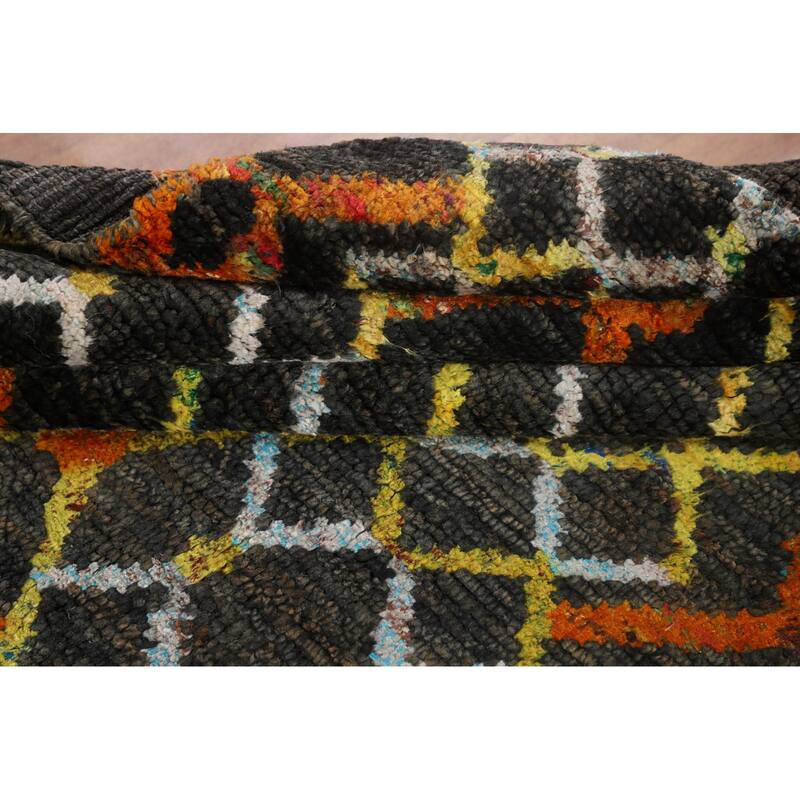 Trellis Moroccan Indian Area Rug Handmade Jute Carpet - 5'7"x 8'8"