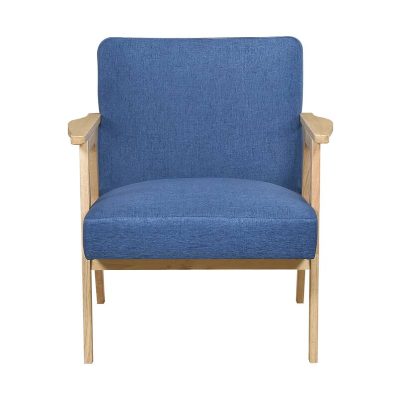 Dean 27" Textured Fabric Accent Chair - Solid Rubberwood Frame