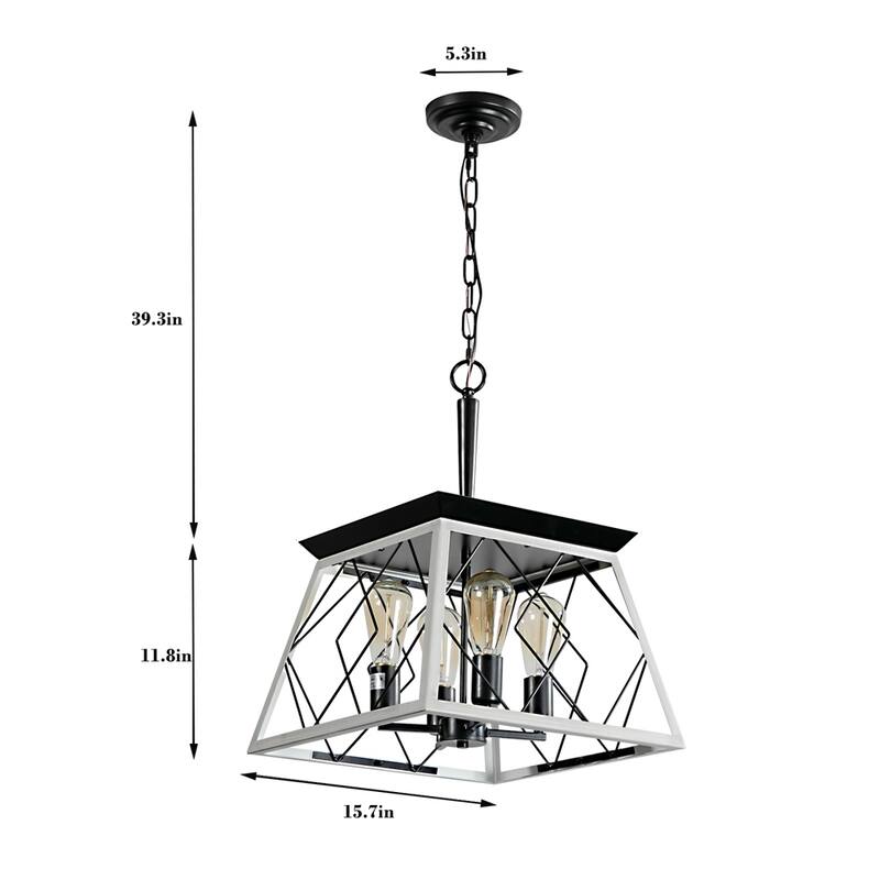 4-Light Chandeliers with Dimmable and Height Adjustable(No Bulbs)