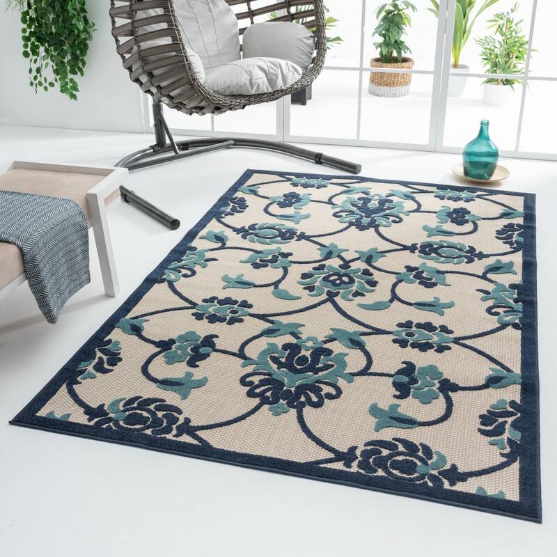 Altosi Botanic Elegance Weather Resistant Timeless Grace Outdoor Rug