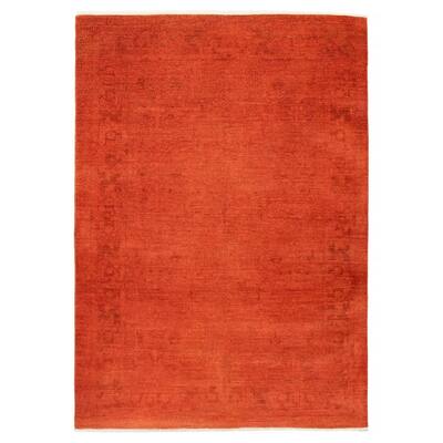 ECARPETGALLERY Hand-knotted Vibrance Dark Copper Wool Rug - 6'0 x 8'6