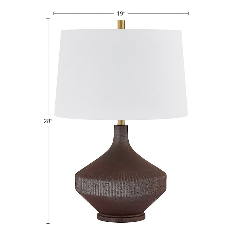 Whitmore 28" Table Lamp with Linen Shade, Matte Bronze (Set of 2)