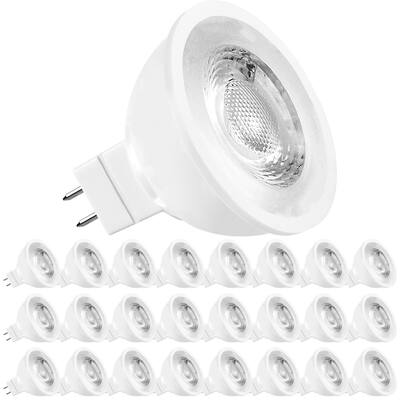Luxrite MR16 LED Bulb 50W Equivalent, 12V, Dimmable, 500 Lumens, GU5.3 LED Bulb 6.5W, Enclosed Fixture Rated (24 Pack)