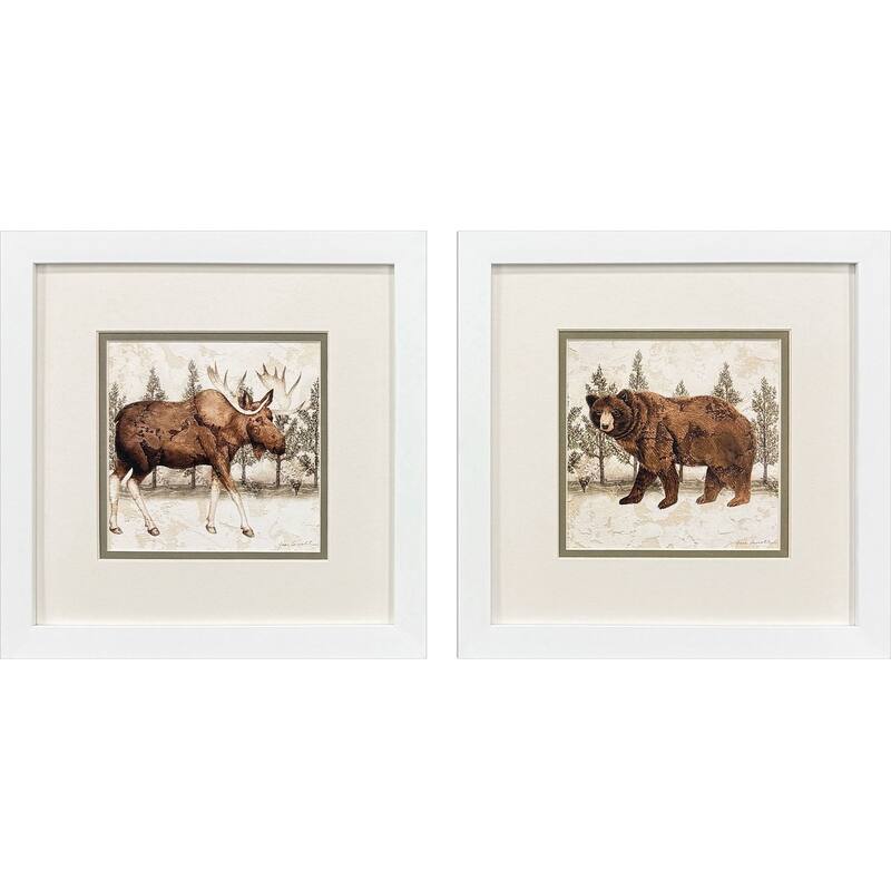 Paragon Lodge Moose Bear Framed Art - Set of 2