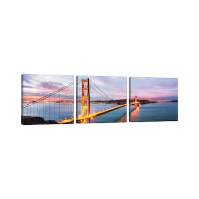 iCanvas "Golden Gate Bridge At Dawn, San Francisco" by Matteo Colombo 3-Piece Canvas Wall Art Set