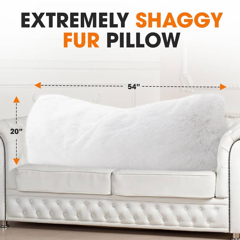 Cheer Collection 20" x 54" Long Hair Shaggy Body Pillow
