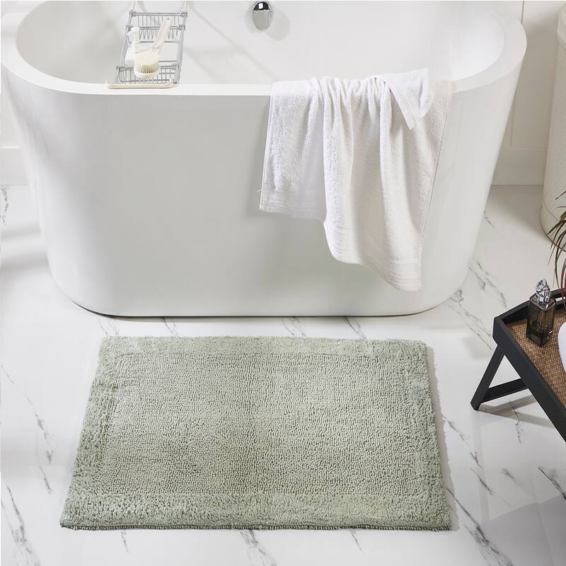Better Trends Bath Rugs Set 100% Cotton Tufted Soft Water Absorbent Bathroom Rug for Shower, Sink Bath Mats Edge Collection