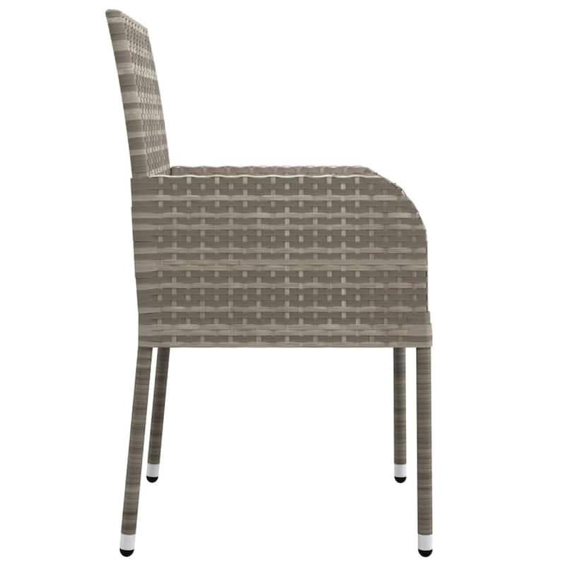 vidaXL Patio Chairs with Cushions 2 pcs Poly Rattan Black